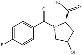 1-(4-FLUOROBENZOYL)-4-HYDROXY-2-PYRROLIDINECARBOXYLIC ACID Struktur