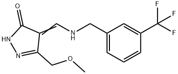 5-(METHOXYMETHYL)-4-(([3-(TRIFLUOROMETHYL)BENZYL]AMINO)METHYLENE)-2,4-DIHYDRO-3H-PYRAZOL-3-ONE Struktur