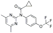 N-(CYCLOPROPYLCARBONYL)-N-[4-(TRIFLUOROMETHOXY)PHENYL]-4,6-DIMETHYL-2-PYRIMIDINAMINE Struktur