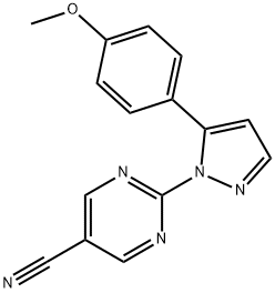 2-[5-(4-METHOXYPHENYL)-1H-PYRAZOL-1-YL]-5-PYRIMIDINECARBONITRILE Struktur