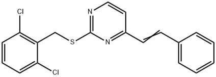 2,6-DICHLOROBENZYL 4-STYRYL-2-PYRIMIDINYL SULFIDE Struktur