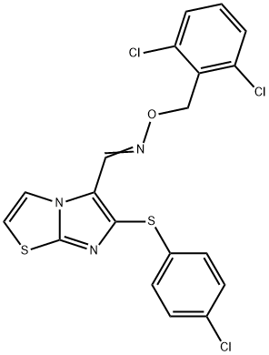 6-[(4-CHLOROPHENYL)SULFANYL]IMIDAZO[2,1-B][1,3]THIAZOLE-5-CARBALDEHYDE O-(2,6-DICHLOROBENZYL)OXIME Struktur