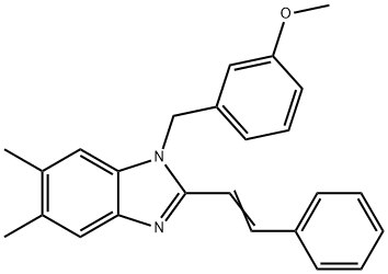 1-(3-METHOXYBENZYL)-5,6-DIMETHYL-2-STYRYL-1H-1,3-BENZIMIDAZOLE Struktur