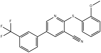 2-[(2-METHOXYPHENYL)SULFANYL]-5-[3-(TRIFLUOROMETHYL)PHENYL]NICOTINONITRILE Struktur