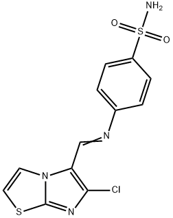 4-([(6-CHLOROIMIDAZO[2,1-B][1,3]THIAZOL-5-YL)METHYLENE]AMINO)BENZENESULFONAMIDE Struktur