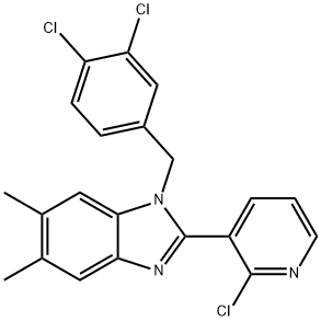 2-(2-CHLORO-3-PYRIDINYL)-1-(3,4-DICHLOROBENZYL)-5,6-DIMETHYL-1H-1,3-BENZIMIDAZOLE Struktur