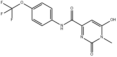 6-HYDROXY-1-METHYL-2-OXO-N-[4-(TRIFLUOROMETHOXY)PHENYL]-1,2-DIHYDRO-4-PYRIMIDINECARBOXAMIDE Struktur