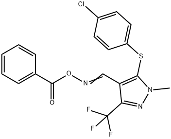 4-([(BENZOYLOXY)IMINO]METHYL)-5-[(4-CHLOROPHENYL)SULFANYL]-1-METHYL-3-(TRIFLUOROMETHYL)-1H-PYRAZOLE Struktur