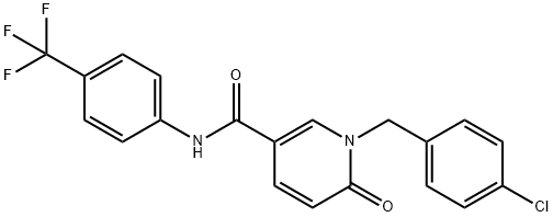 1-(4-CHLOROBENZYL)-6-OXO-N-[4-(TRIFLUOROMETHYL)PHENYL]-1,6-DIHYDRO-3-PYRIDINECARBOXAMIDE Struktur