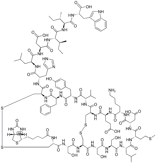 BIOTIN-CYS-SER-CYS-SER-SER-LEU-MET-ASP-LYS-GLU-CYS-VAL-TYR-PHE-CYS-HIS-LEU-A ASP-ILE-ILE-TRP Struktur