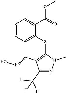 METHYL 2-([4-[(HYDROXYIMINO)METHYL]-1-METHYL-3-(TRIFLUOROMETHYL)-1H-PYRAZOL-5-YL]SULFANYL)BENZENECARBOXYLATE Struktur