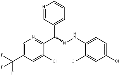 [3-CHLORO-5-(TRIFLUOROMETHYL)-2-PYRIDINYL](3-PYRIDINYL)METHANONE N-(2,4-DICHLOROPHENYL)HYDRAZONE Struktur