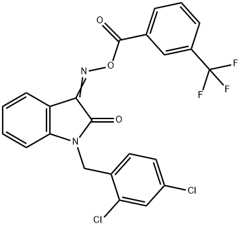 1-(2,4-DICHLOROBENZYL)-3-(([3-(TRIFLUOROMETHYL)BENZOYL]OXY)IMINO)-1,3-DIHYDRO-2H-INDOL-2-ONE Struktur