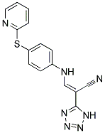 2-(2H-2,3,4,5-TETRAAZOLYL)-3-((4-(2-PYRIDYLTHIO)PHENYL)AMINO)PROP-2-ENENITRILE Struktur