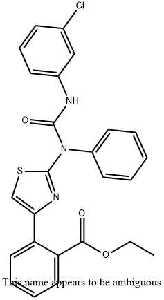 ETHYL 2-(2-([(3-CHLOROANILINO)CARBONYL]ANILINO)-1,3-THIAZOL-4-YL)BENZENECARBOXYLATE Struktur