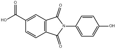 2-(4-HYDROXYPHENYL)-1,3-DIOXO-2,3-DIHYDRO-1H-ISOINDOLE-5-CARBOXYLIC ACID Struktur