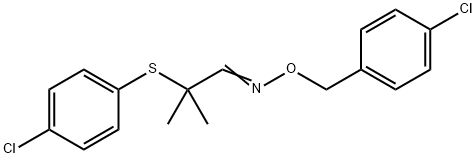 2-[(4-CHLOROPHENYL)SULFANYL]-2-METHYLPROPANAL O-(4-CHLOROBENZYL)OXIME Struktur