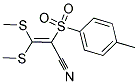 2-((4-METHYLPHENYL)SULFONYL)-3,3-DIMETHYLTHIOPROP-2-ENENITRILE Struktur