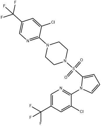 1-[3-CHLORO-5-(TRIFLUOROMETHYL)-2-PYRIDINYL]-4-((1-[3-CHLORO-5-(TRIFLUOROMETHYL)-2-PYRIDINYL]-1H-PYRROL-2-YL)SULFONYL)PIPERAZINE Struktur