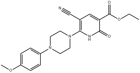 ETHYL 5-CYANO-6-[4-(4-METHOXYPHENYL)PIPERAZINO]-2-OXO-1,2-DIHYDRO-3-PYRIDINECARBOXYLATE Struktur