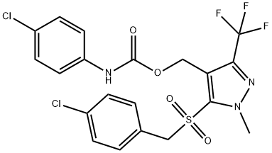 [5-[(4-CHLOROBENZYL)SULFONYL]-1-METHYL-3-(TRIFLUOROMETHYL)-1H-PYRAZOL-4-YL]METHYL N-(4-CHLOROPHENYL)CARBAMATE Struktur