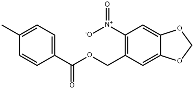 (6-NITRO-1,3-BENZODIOXOL-5-YL)METHYL 4-METHYLBENZENECARBOXYLATE Struktur