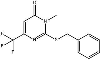 2-(BENZYLSULFANYL)-3-METHYL-6-(TRIFLUOROMETHYL)-4(3H)-PYRIMIDINONE Struktur