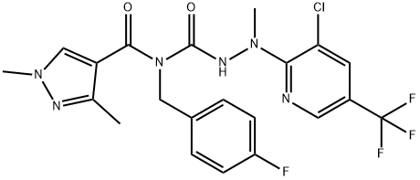 N-((2-[3-CHLORO-5-(TRIFLUOROMETHYL)-2-PYRIDINYL]-2-METHYLHYDRAZINO)CARBONYL)-N-(4-FLUOROBENZYL)-1,3-DIMETHYL-1H-PYRAZOLE-4-CARBOXAMIDE Struktur