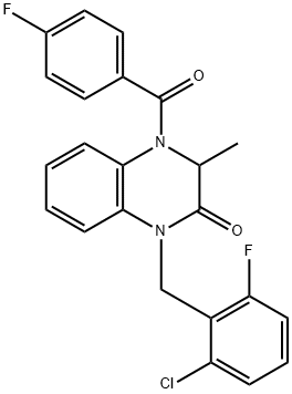 1-(2-CHLORO-6-FLUOROBENZYL)-4-(4-FLUOROBENZOYL)-3-METHYL-3,4-DIHYDRO-2(1H)-QUINOXALINONE Struktur