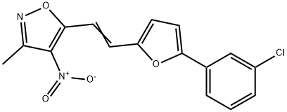 5-(2-[5-(3-CHLOROPHENYL)-2-FURYL]VINYL)-3-METHYL-4-NITROISOXAZOLE Struktur