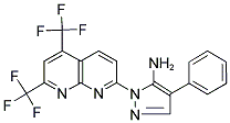 1-[5,7-BIS(TRIFLUOROMETHYL)[1,8]NAPHTHYRIDIN-2-YL]-4-PHENYL-1H-PYRAZOL-5-AMINE Struktur