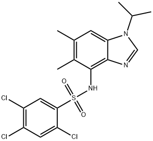 2,4,5-TRICHLORO-N-(1-ISOPROPYL-5,6-DIMETHYL-1H-1,3-BENZIMIDAZOL-4-YL)BENZENESULFONAMIDE Struktur