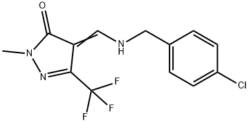 4-([(4-CHLOROBENZYL)AMINO]METHYLENE)-2-METHYL-5-(TRIFLUOROMETHYL)-2,4-DIHYDRO-3H-PYRAZOL-3-ONE Struktur