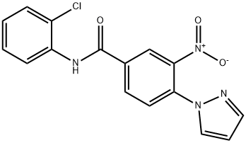 N-(2-CHLOROPHENYL)-3-NITRO-4-(1H-PYRAZOL-1-YL)BENZENECARBOXAMIDE Struktur