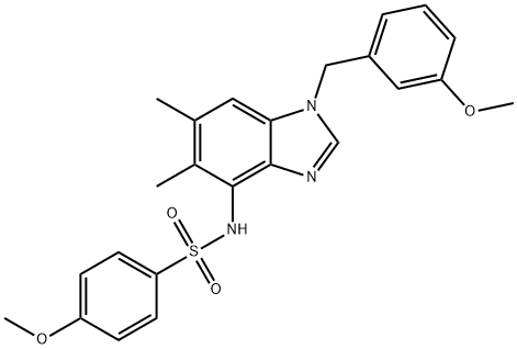 4-METHOXY-N-[1-(3-METHOXYBENZYL)-5,6-DIMETHYL-1H-1,3-BENZIMIDAZOL-4-YL]BENZENESULFONAMIDE Struktur