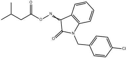 1-(4-CHLOROBENZYL)-3-([(3-METHYLBUTANOYL)OXY]IMINO)-1,3-DIHYDRO-2H-INDOL-2-ONE Struktur