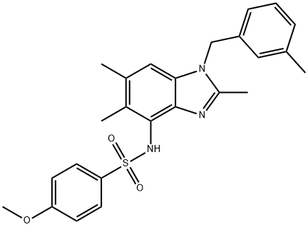 4-METHOXY-N-[2,5,6-TRIMETHYL-1-(3-METHYLBENZYL)-1H-1,3-BENZIMIDAZOL-4-YL]BENZENESULFONAMIDE Struktur