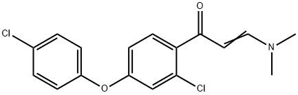 1-[2-CHLORO-4-(4-CHLOROPHENOXY)PHENYL]-3-(DIMETHYLAMINO)-2-PROPEN-1-ONE Struktur