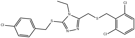 3-[(4-CHLOROBENZYL)SULFANYL]-5-([(2,6-DICHLOROBENZYL)SULFANYL]METHYL)-4-ETHYL-4H-1,2,4-TRIAZOLE Struktur