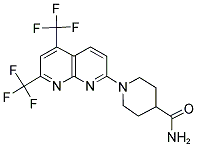 1-[5,7-BIS(TRIFLUOROMETHYL)[1,8]NAPHTHYRIDIN-2-YL]-4-PIPERIDINECARBOXAMIDE Struktur