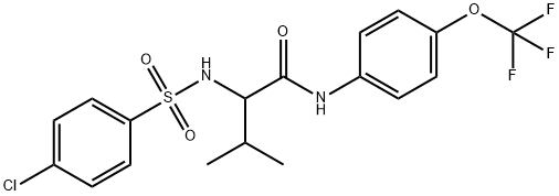 2-([(4-CHLOROPHENYL)SULFONYL]AMINO)-3-METHYL-N-[4-(TRIFLUOROMETHOXY)PHENYL]BUTANAMIDE Struktur