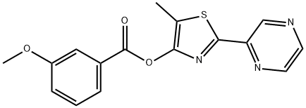 5-METHYL-2-(2-PYRAZINYL)-1,3-THIAZOL-4-YL 3-METHOXYBENZENECARBOXYLATE Struktur