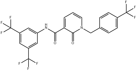 N-[3,5-BIS(TRIFLUOROMETHYL)PHENYL]-2-OXO-1-[4-(TRIFLUOROMETHYL)BENZYL]-1,2-DIHYDRO-3-PYRIDINECARBOXAMIDE Struktur