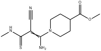 METHYL 1-[1-AMINO-2-CYANO-3-(METHYLAMINO)-3-THIOXO-1-PROPENYL]-4-PIPERIDINECARBOXYLATE Struktur