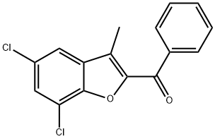 (5,7-DICHLORO-3-METHYL-1-BENZOFURAN-2-YL)(PHENYL)METHANONE Struktur