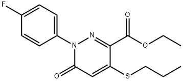 ETHYL 1-(4-FLUOROPHENYL)-6-OXO-4-(PROPYLSULFANYL)-1,6-DIHYDRO-3-PYRIDAZINECARBOXYLATE Struktur