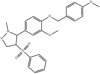 3-(3-METHOXY-4-[(4-METHOXYBENZYL)OXY]PHENYL)-2-METHYL-4-(PHENYLSULFONYL)TETRAHYDROISOXAZOLE Struktur