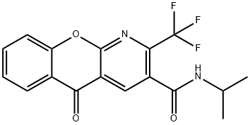 N-ISOPROPYL-5-OXO-2-(TRIFLUOROMETHYL)-5H-CHROMENO[2,3-B]PYRIDINE-3-CARBOXAMIDE Struktur