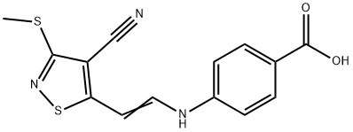 4-((2-[4-CYANO-3-(METHYLSULFANYL)-5-ISOTHIAZOLYL]VINYL)AMINO)BENZENECARBOXYLIC ACID Struktur