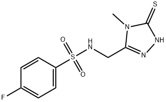 4-FLUORO-N-[(4-METHYL-5-SULFANYL-4H-1,2,4-TRIAZOL-3-YL)METHYL]BENZENESULFONAMIDE Struktur